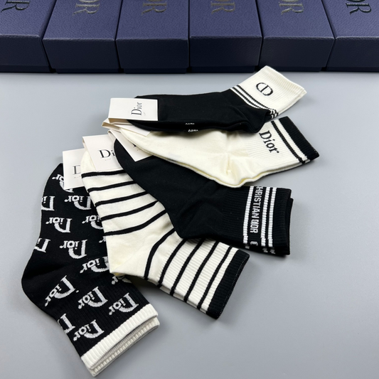 Christian Dior Mid Socks 5 Pack