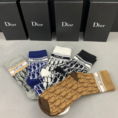 Christian Dior Mid Socks 5 Pack