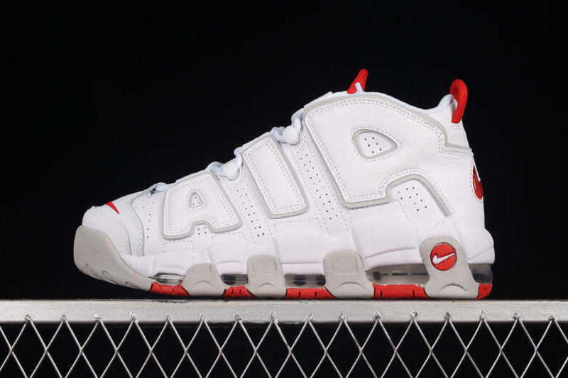 Air More Uptempo  White/Grey-University Red