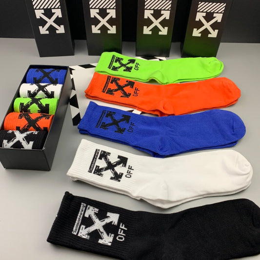 Off White High Socks 5 Pack