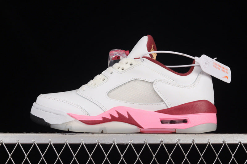 Air Jordan Retro 5 Low GS Crafted For Her White/Coral Chalk-Desert Berry