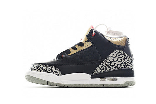 Kids Air Jordan Retro 3 'Black Cement Gold'