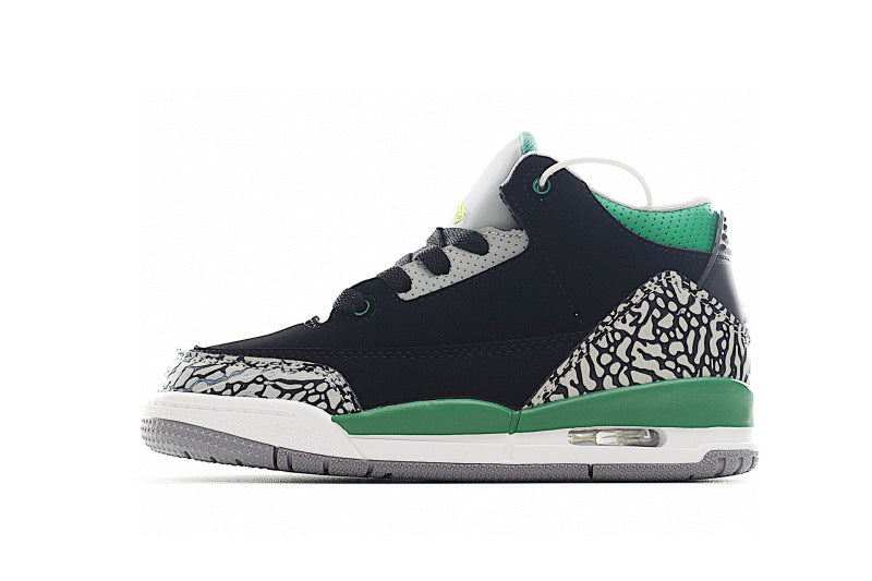 Kids Air Jordan Retro 3 'Black Pint Green'