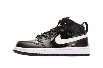 Kids Air Jordan 1 High  'Shiny Black White'