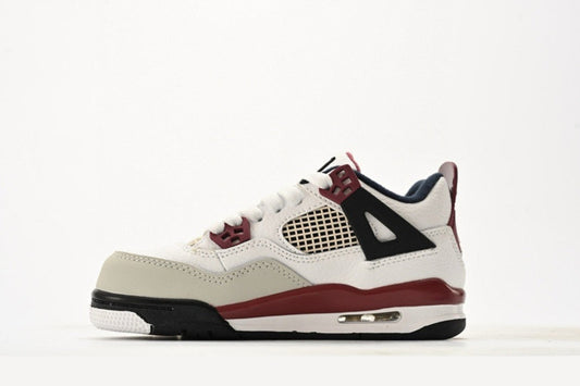 Kids Air Jordan Retro 4 'White and Burgundy'