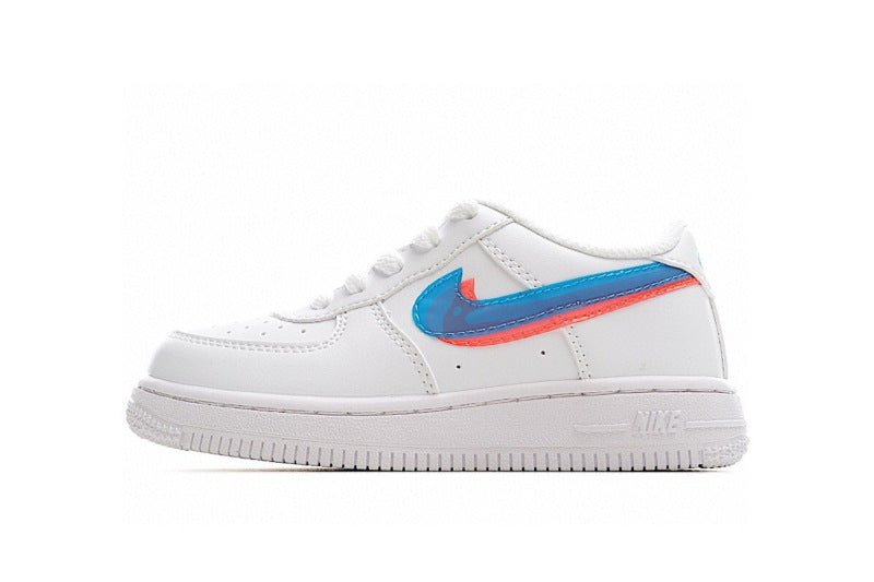 Kids Nike Air Force One White Blue Orange