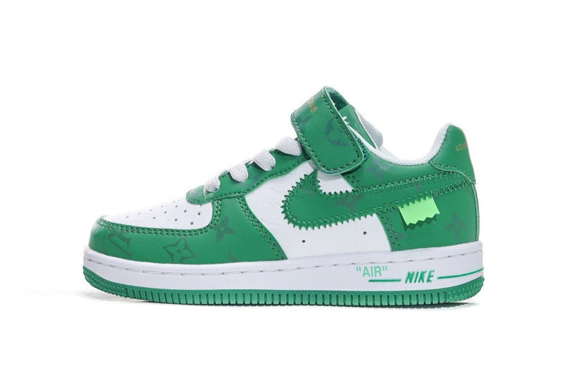 Kids Nike Air Force One X Louis Vuitton White Green