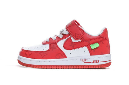 Kids Nike Air Force One X Louis Vuitton White Red