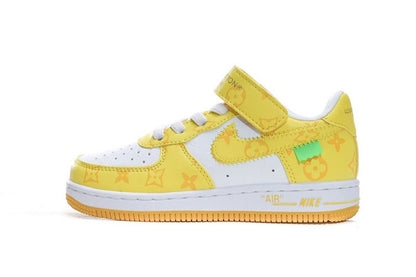 Kids Nike Air Force One X Louis Vuitton White Yellow