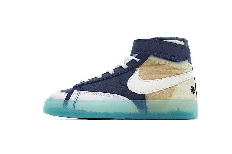 Kids Nike Blazer Mid Navy Blue Clear