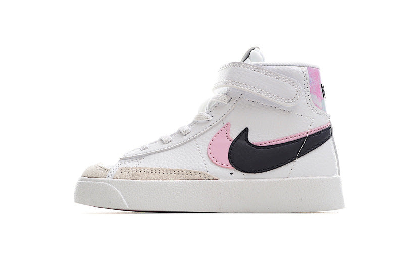 Kids Nike Blazer Mid White Black-Pink