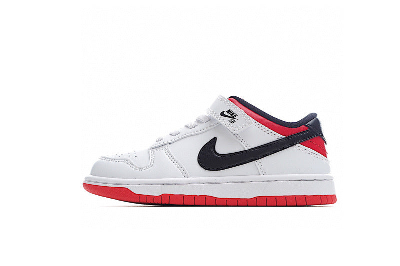 Kids Nike Dunk Low White Black-Red