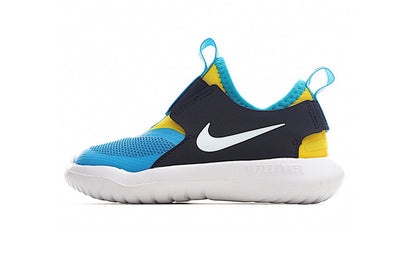 Kids Nike Flex Runner Toddler Black White Blue-Yellow