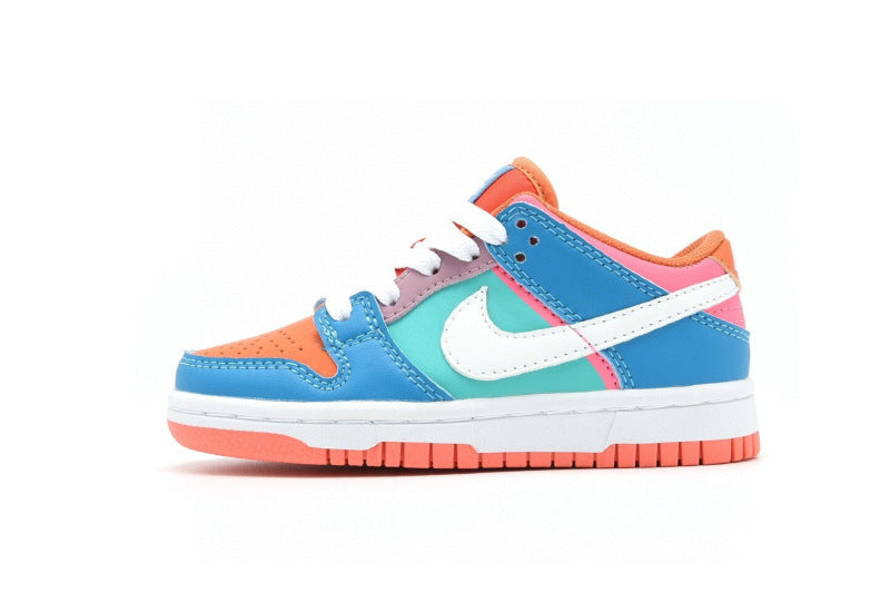 Kids Nike Dunk Low Orange Multi- Color