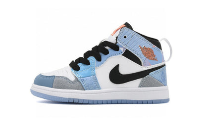 Kids Air Jordan 1 High  'White Triple Baby Blue'