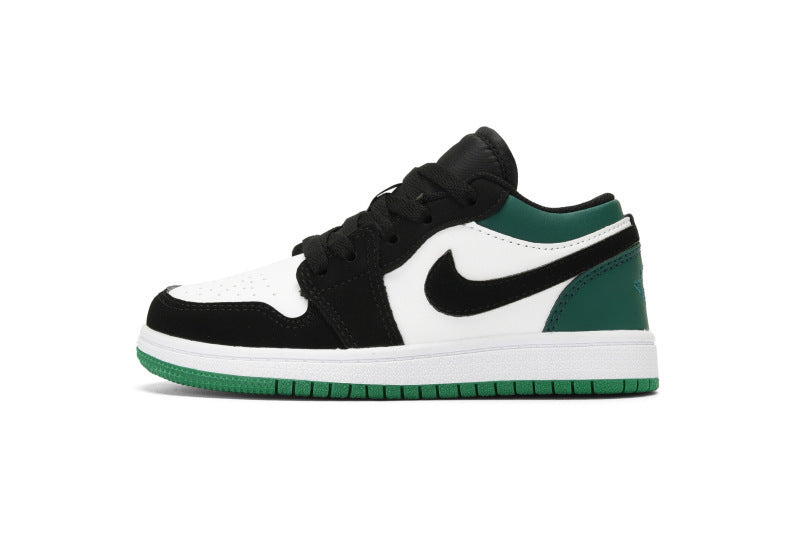 Kids Air Jordan 1 Low 'Black White Green'