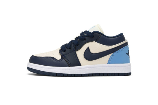 Kids Air Jordan 1 Low 'Blue Cream Black'