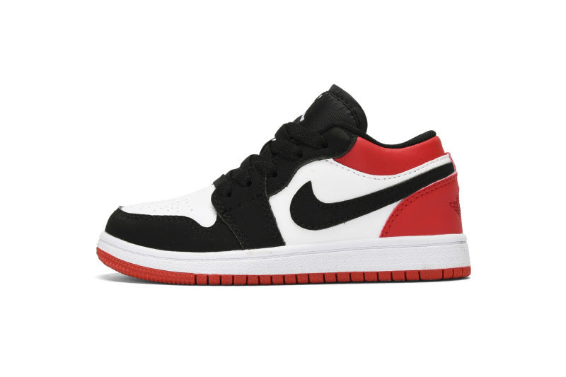 Kids Air Jordan 1 Low 'White Black  Red'