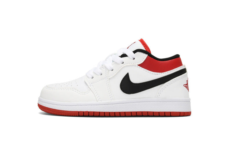 Kids Air Jordan 1 Low 'White Black University Red'