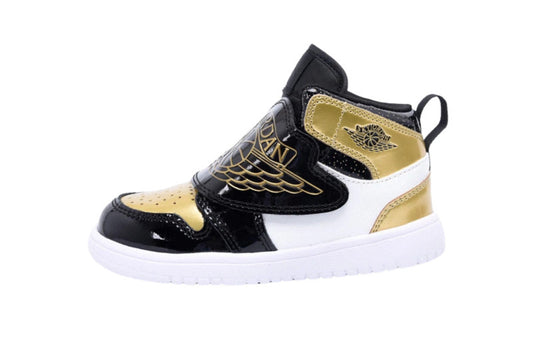 Kids Air Jordan 1 Sky 'Black Metallic Gold White'