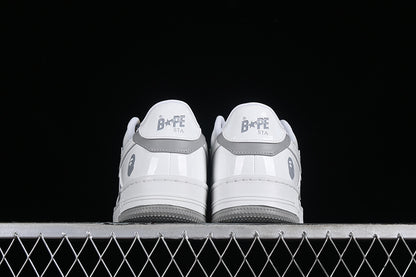 BAPE Bapesta #6 'Patent Leather White-Grey'