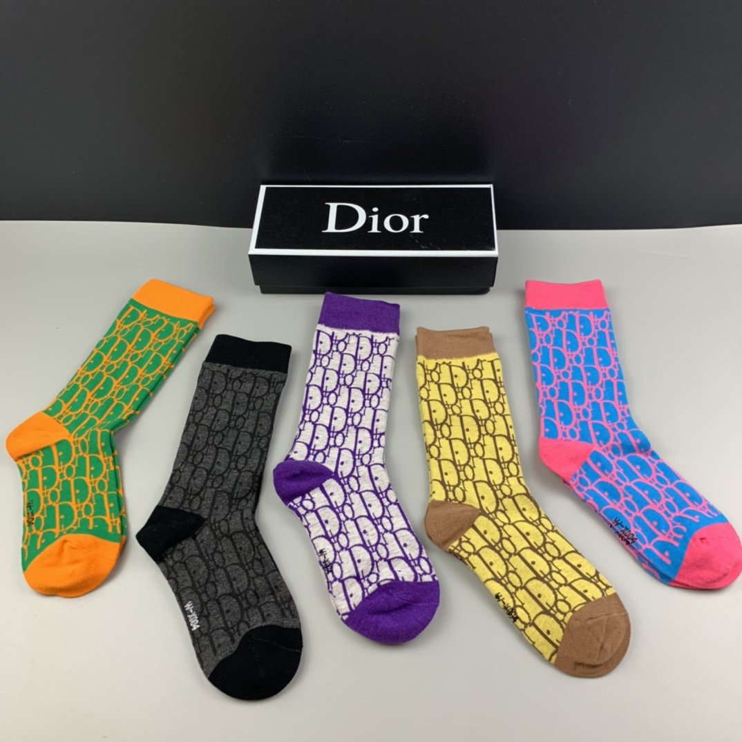 Christian Dior High Socks 5 Pack