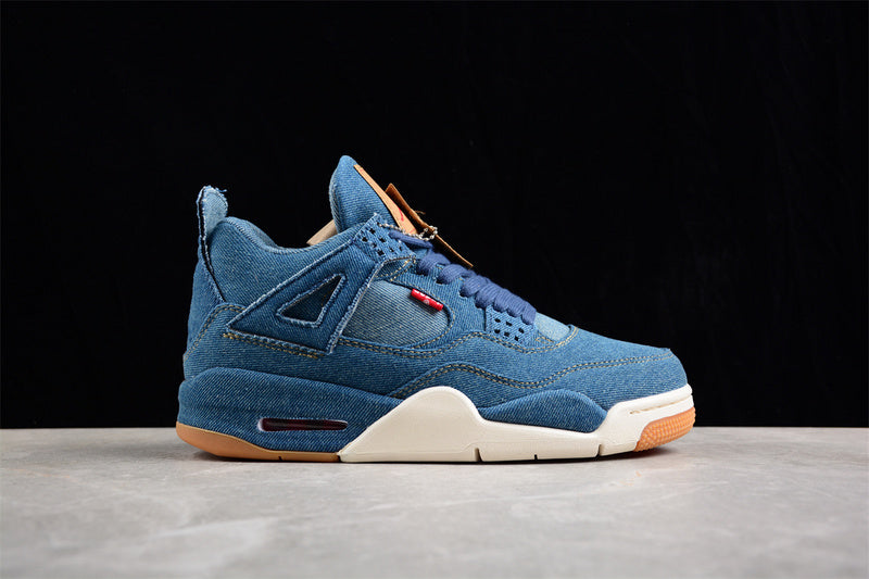 Air Jordan Retro 4 X Levi's Denim Blue Jeans/Sail-Game Red