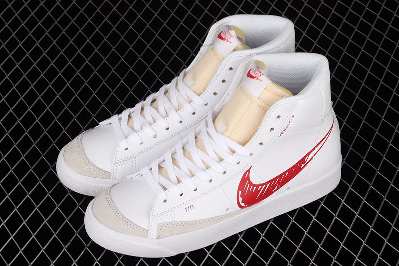 NK Blazer MID Zoom 77 Scribble White/Red-Sail