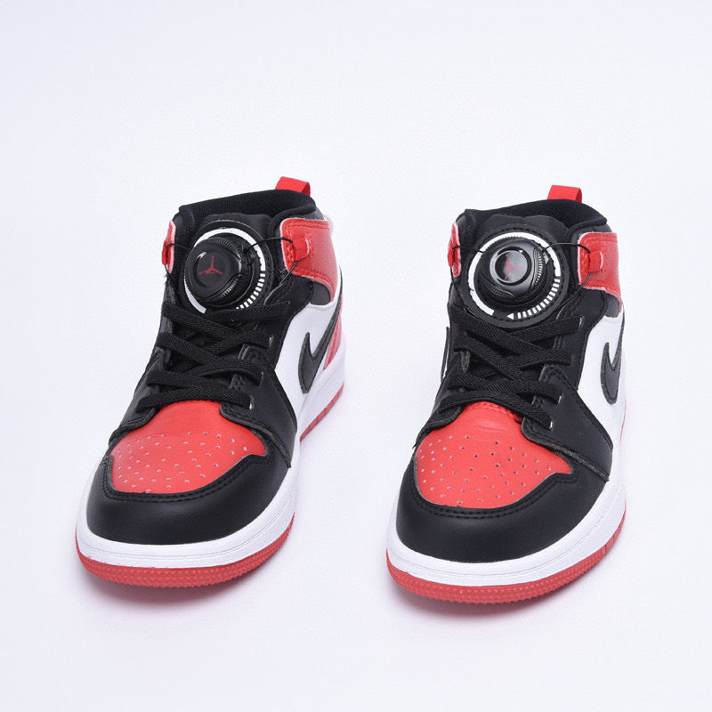 Kids Air Jordan 1 High  'Black White Fire Red'