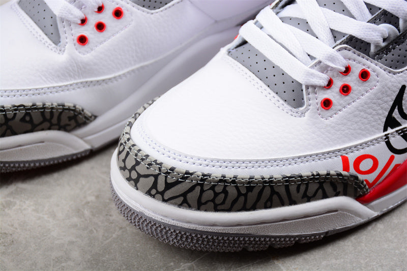 Air Jordan Retro 3 Fired Red White/Black-Grey