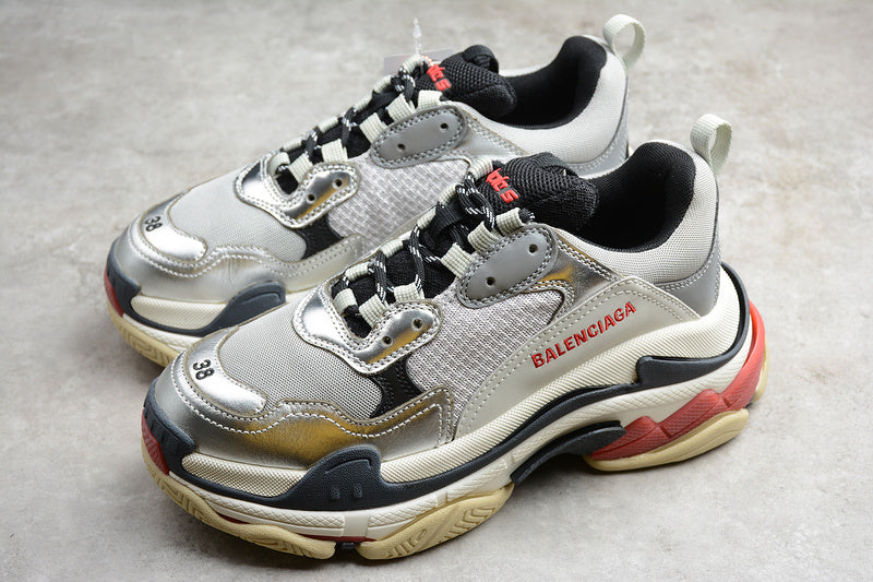 Balenciaga Triple S Red Silver 2018