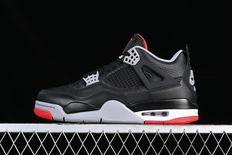 Air Jordan Retro 4  Bred Reimagined (Black Leather)