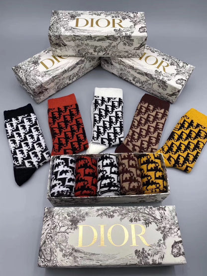 Christian Dior High Socks 5 Pack