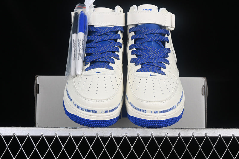 Air Force One Mid 07 X Uninterrupted White-Blue