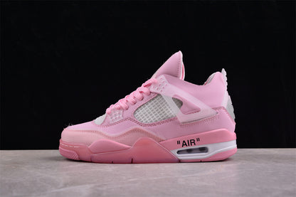 Air Jordan Retro 4 X Off White Cream Sail Ow Pink-White