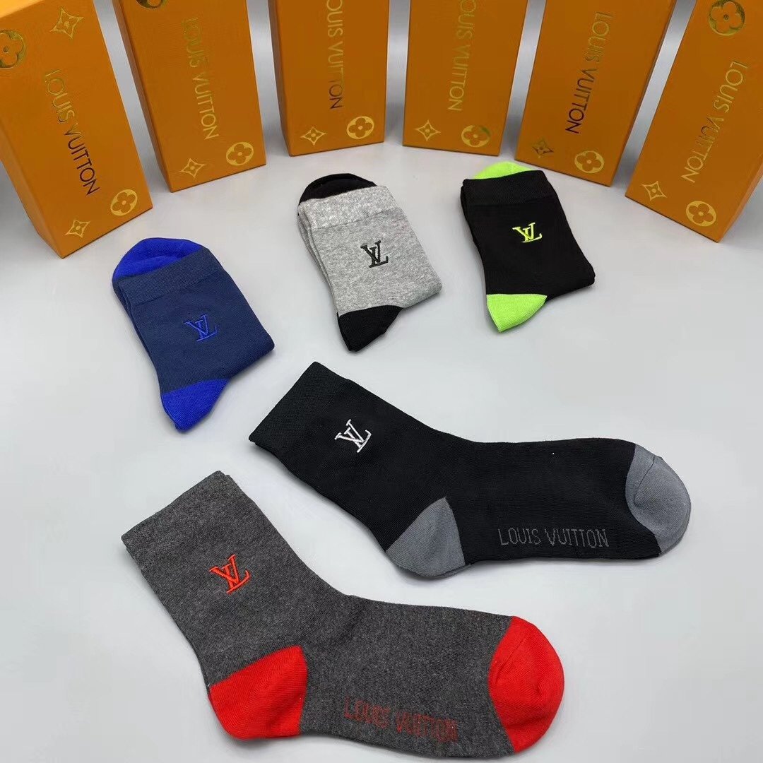 Louis Vuitton Mid Socks 5 Pack