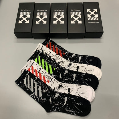 Off White High Socks5 Pack