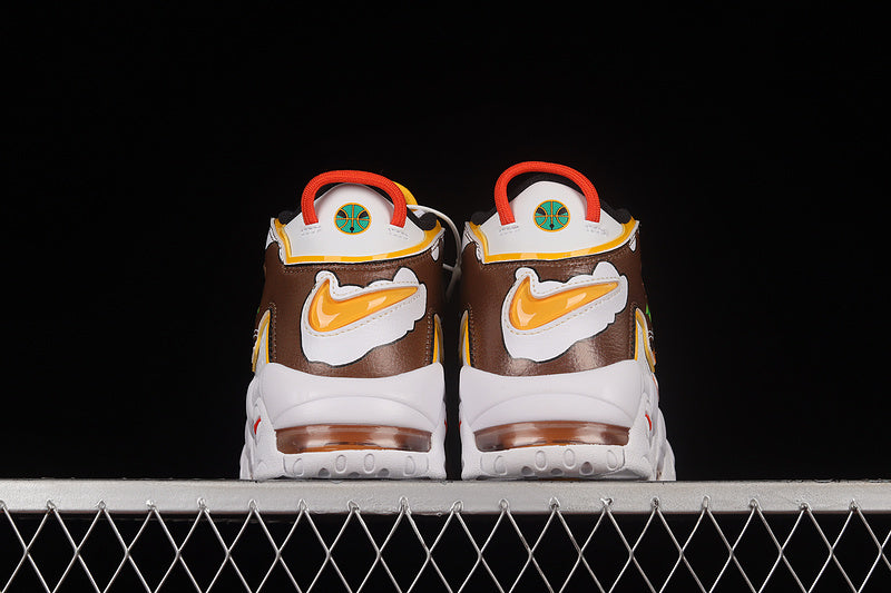 Air More Uptempo 96 QS White/Brown-Yellow Red