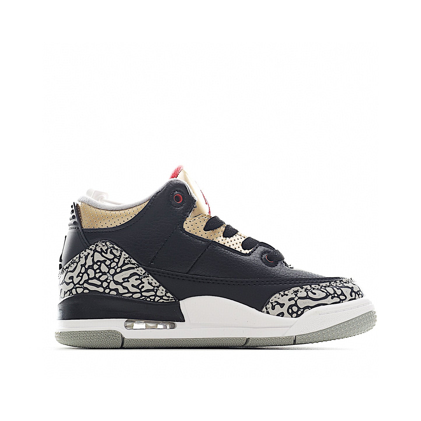 Kids Air Jordan Retro 3 'Black Cement Gold'