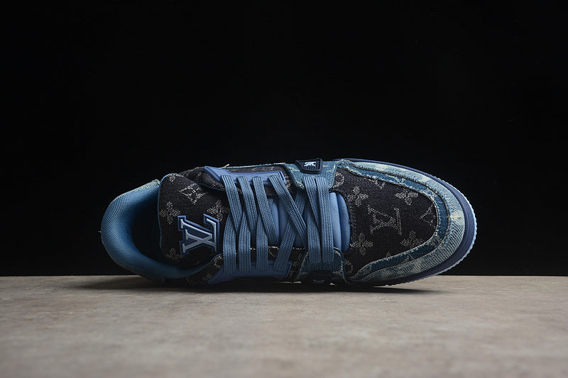 Louis Vuitton Trainer Monogram Black-Blue Denim