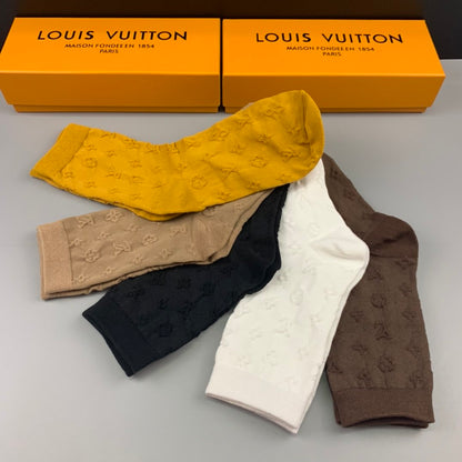 Louis Vuitton High Socks 5 Pack