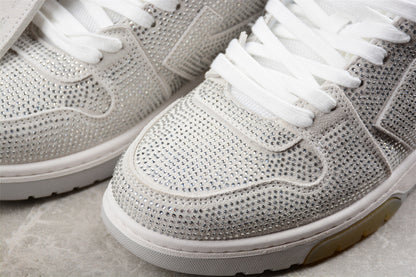 Off-White Out Of Office OOO Low Tops Silver Strass