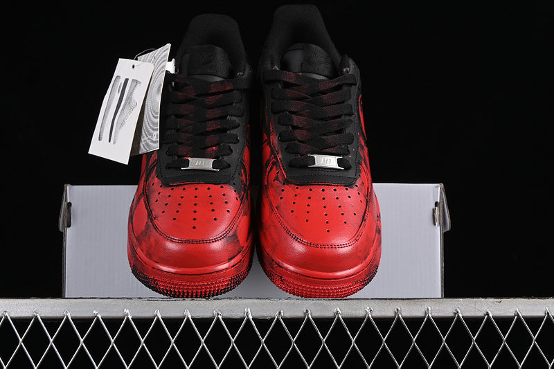 Air Force One Low Black Splash Red Paint