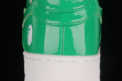 BAPE Bapesta #6 'Patent Leather White-Green'