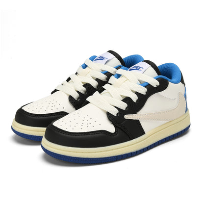 Kids Air Jordan 1 Low X Travis Scott 'Blue And Cream'