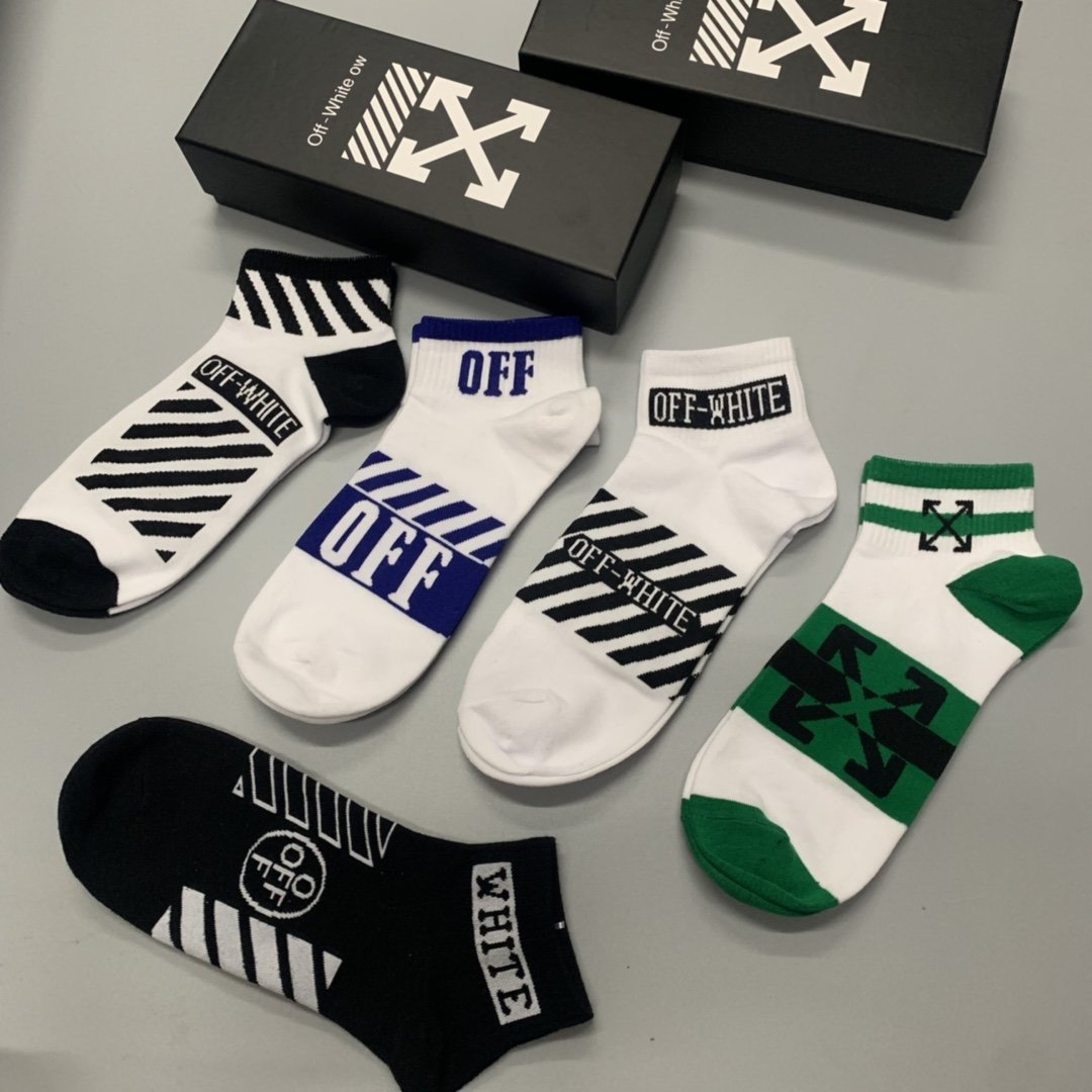 Off White Low Socks 5 Pack