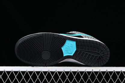 SB Dunk Low Pro Atmos Elephant Grey/Black/White-Clear Jade