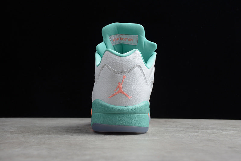 Air Jordan Retro 5 Low GS White/Light Agua