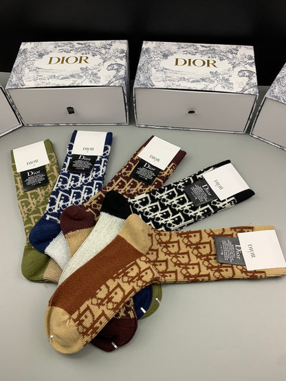 Christian Dior High Socks 5 Pack