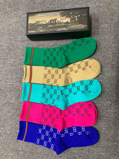 Gucci High Socks 5 Pack Multi Color